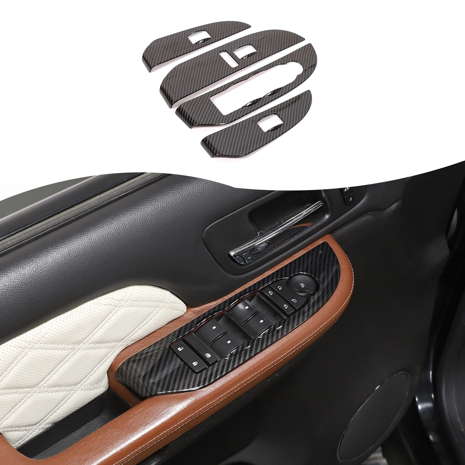 

Для Cadillac Escalade 2007-2014 автомобильный стеклянный подъемник, внутренняя модификация, ABS, углеродное волокно, автомобильная стеклянная подъемная рамка