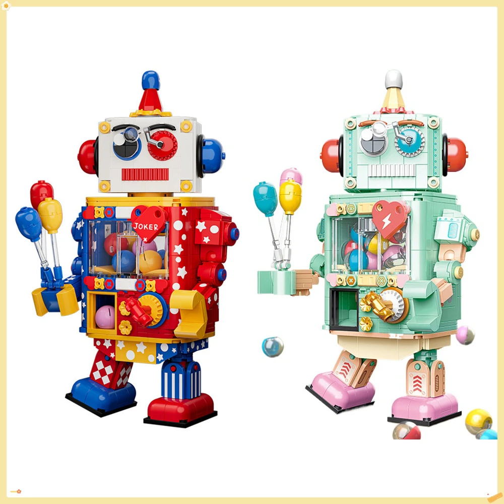 

Joker Egg Twisting Machine Robot Puzzle Assembly Building Block Model Desktop Funny Ornaments Toy Birthday Children's Day Gift