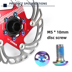 TANKE 12 pcs M5Γ10mm bicycle T25 disc brake rotor fixing screw MTB bike Bike Fixing Screws Colorful accessories