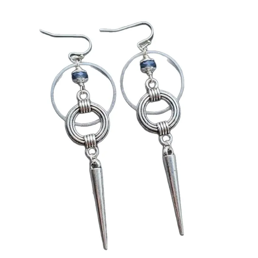 Dylan Hip Hop Punk Rock Personality Rivet Earrings Retro Fashion Personality Bramble Unisex Men's and Women's Earrings