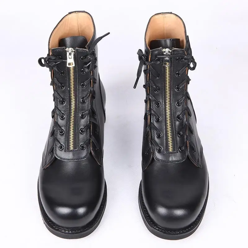 

Men Boots Goodyear-Welding Handmade Real Leather Platform Boots High Cut Leather for Flying Boots with Cowhide on The Top Layer