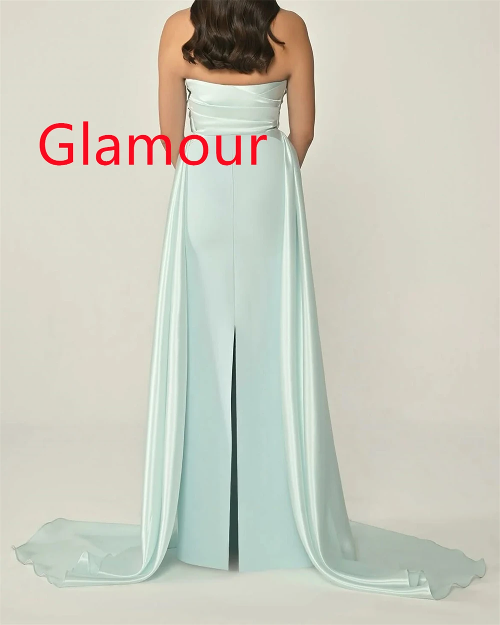 Robe De soirée en Jersey vert, personnalisée, gracieuse, sans bretelles, sans manches, De haute qualité, à la mode