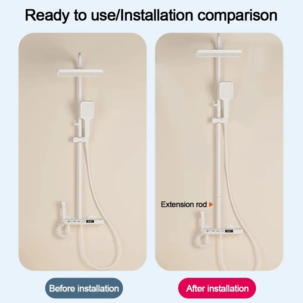 New Stainless Steel Shower Extension Rod Round 30cm Shower Bracket Extension Tube
