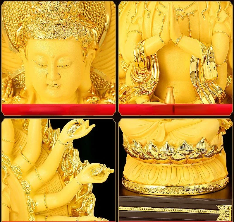 Feng Shui Lucky Thousand Hands of Goddess of Mercy Home Living Buddha Guanyin Statue view 3