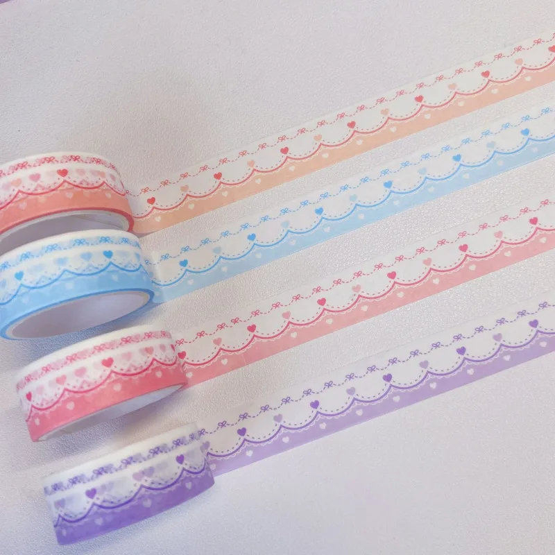 1 pz in pizzo caldo e nastro di carta carino Girly Heart Tape Kawaii materiale Collage di cancelleria nastri per mascheratura fai da te Scrapbooking