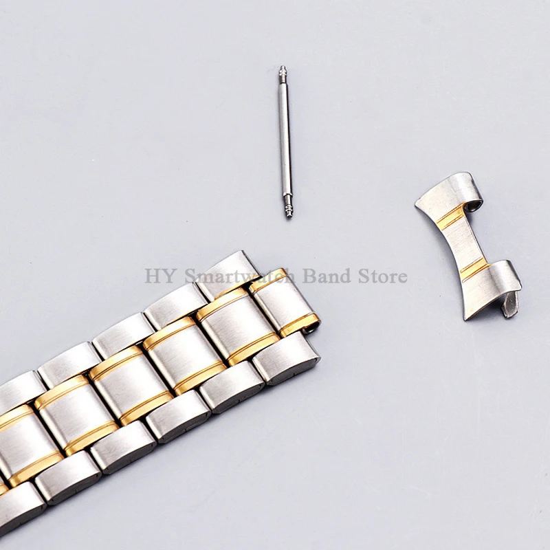 Curved End Stainless Steel Watch Band 20/22mm for Seiko for Rolex Universal WristBand Metal Bracelet Men Women Watch Accessories