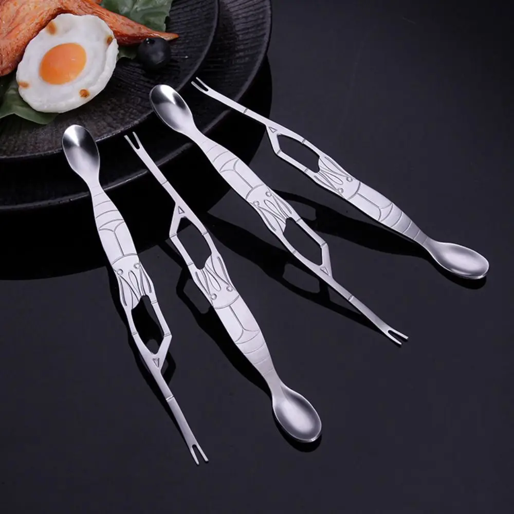 2Pcs Crab Seafood Forks Lobster Picks Tools Steel Fork Stainless Crackers Tool Spoon Eating Leg Nutshellfish Set Pick Eatting