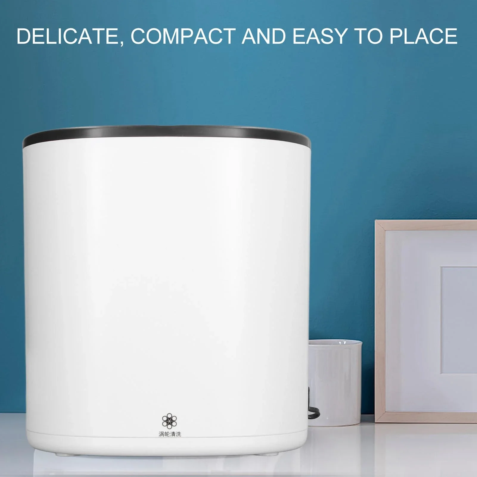 

4.5L Portable Washing Machine, Mini Turbo Washer, Sock Underwear Washer White 100-240V Travel Apartment