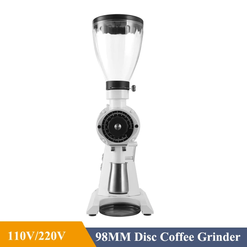 EK43S 98MM Espresso Coffee Grinder Stainless Steel Titanium Plated Flat Burrs 1L Bean Hopper 1000W Coffee Bean Mill Grinder