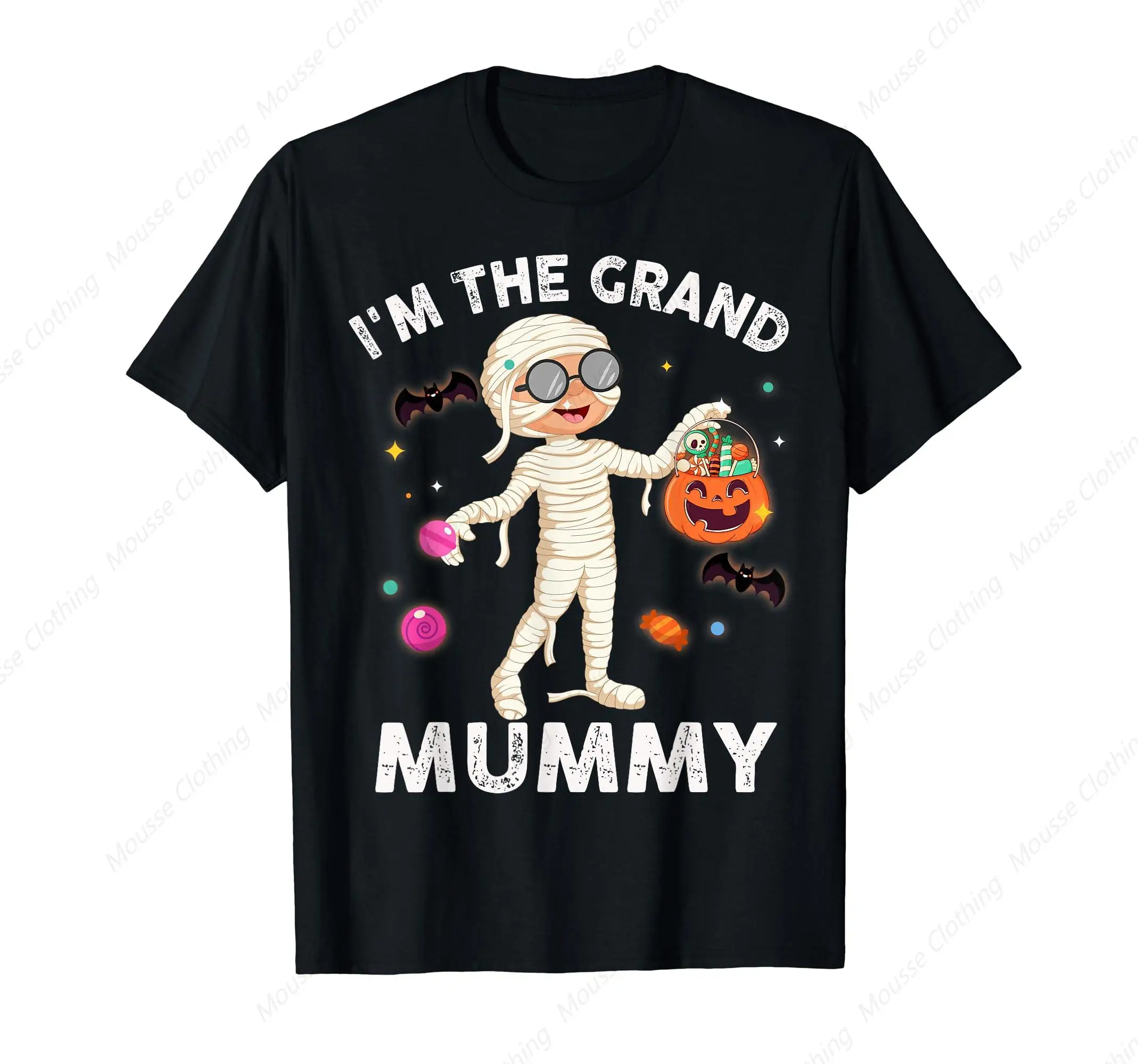 

I'm The Grand Mummy Funny Grandma Halloween T-Shirt Classic Logo T Shirt and Stickers, Unisex Adult T Shirt Collection