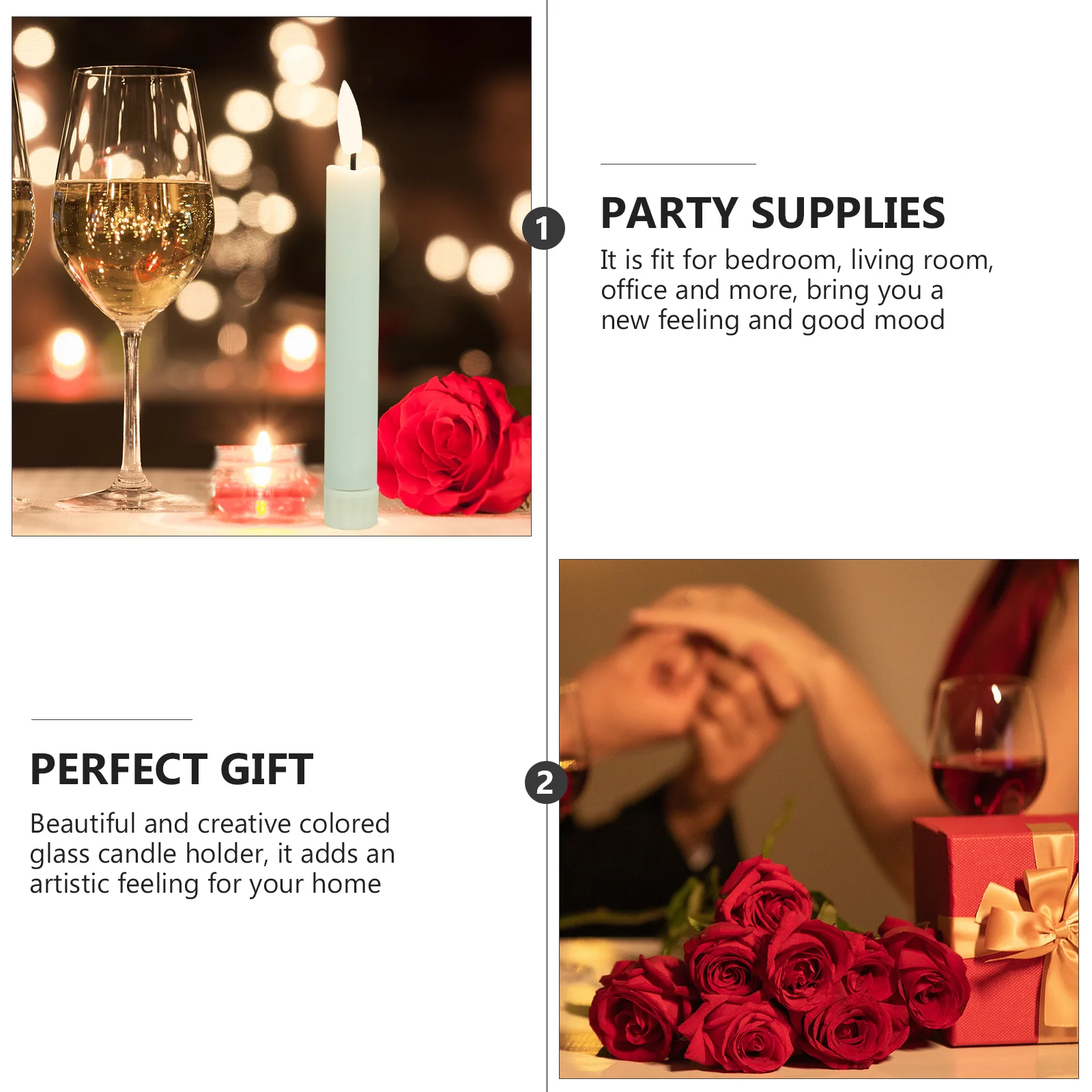 

1 Set Operated LED Lamp Flameless Simulation Light Decorative Night Light Wedding Birthday Festival