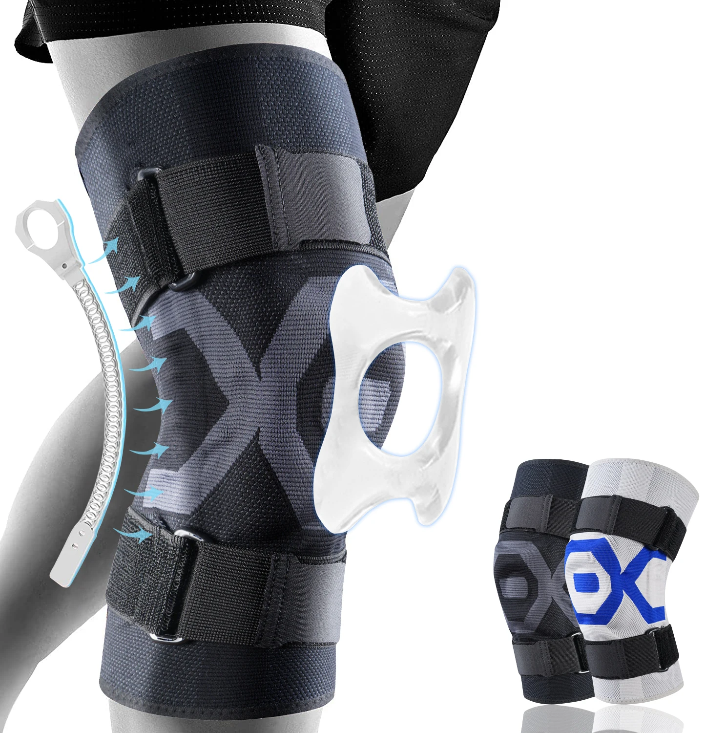 Knee Brace Support Compression Knee Sleeve with Patella Gel Pads & Side Stabilizers for Meniscus Tear Arthritis Joint Pain Relie