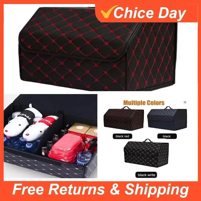 

Car Trunk Organizer Box Collapsible Car Trunk Storage Organizer Large Capacity Auto Multiuse Storage Bag Tidying Leather Amagi