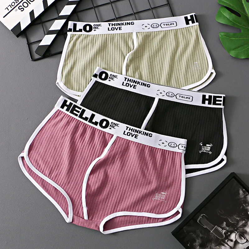 

Man Underwear Fashion Cotton Comfortable Breathable Boxer Shorts Sexy U Pouch Men Underpants Male Letter Printed Panties Cueca