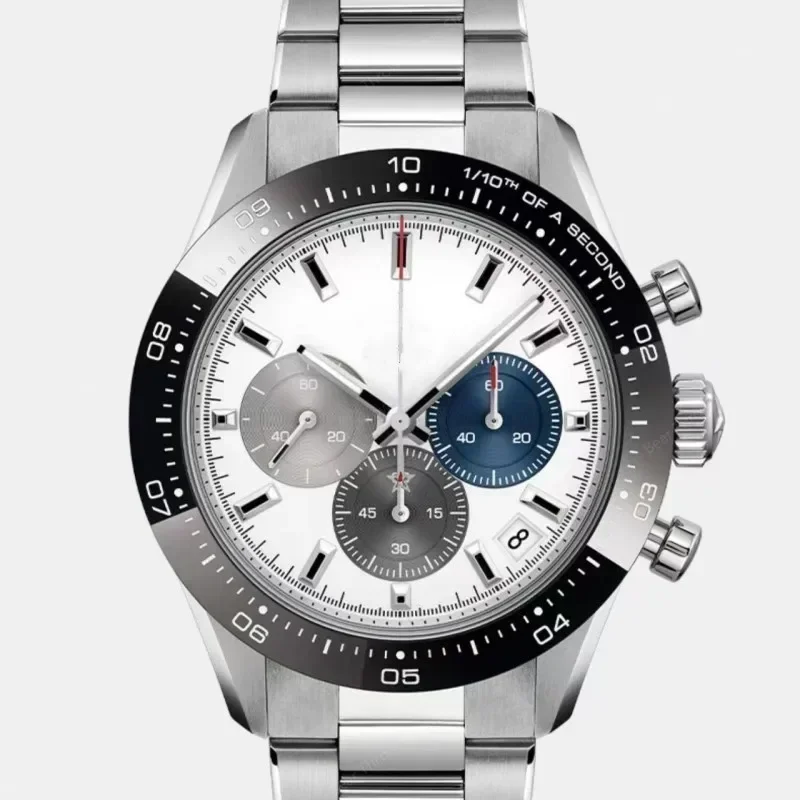 Luxury Business Multifunctional Chronograph 6-pin Stainless Steel Waterproof Date Display Sport Watch Fashion Casual Men's Watch