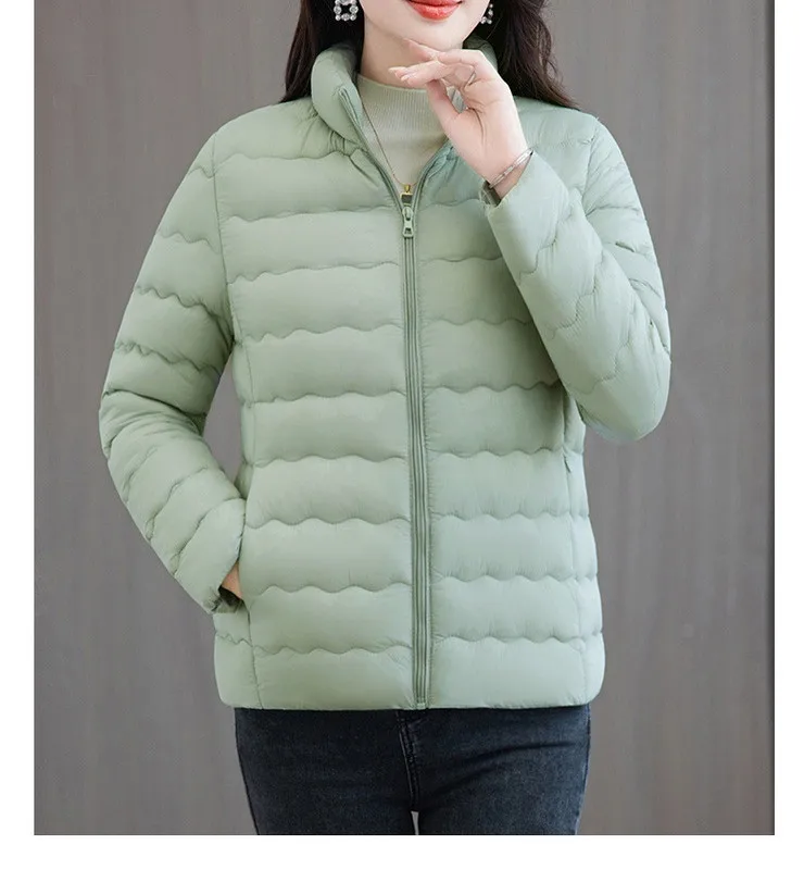

New Autumn/Winter Fashion Casual Long Sleeve Stand Collar Zipper Solid Color Slim Fit Cotton-Padded Jacket,6 Colors