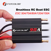 Flycolor 50A 70A 90A 120A 150A RC Boats Brushless ESC Speed Controller Progaming Card 2-6S Lipo BEC 5.5V/5A for RC Boat