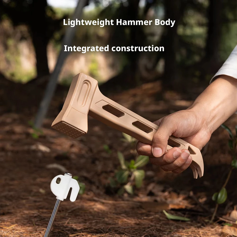 Outdoor Light Weight Hammer PP Solid Color Pulling Nail Hammer For Camping Portable Ceiling Tent Ground Nail Hammer Tools