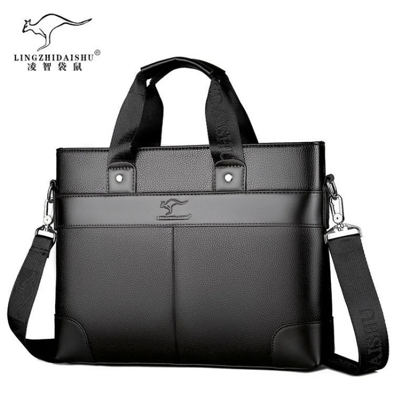 Bolso para hombre, bolso de mano para hombre, bandolera de hombro informal de negocios, bolso oficial para documentos de gran capacidad, bolso para ordenador entero