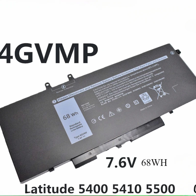 For, Dell 7.6V 68WH Latitude 5400 5410 5500 5510 4GVMP  7791 2-in-1 P84F P42E C5GV2 X77XY 9JRYT WJDPW RF7WM battery