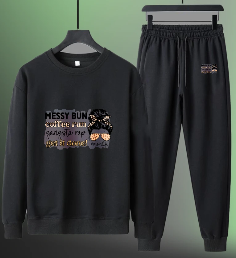 

Мужской комплект Old Money Man Спортивные новые мужские комплекты с длинными рукавами Осенний принт Messy Bun Coffee Run Gangsta Rap Yes I'm Banned