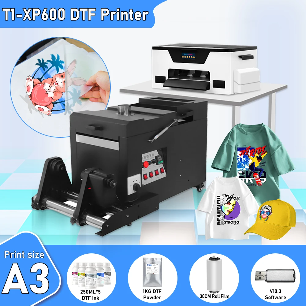 

A3 DTF Printer For Epson XP600 impresora dtf a3 Directly To Film for fabric clothes t shirt printing machine with shaker machine