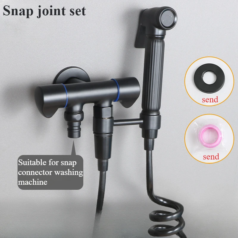 1/2 "3/4"/Connettore con fibbia Valvola ad angolo a tre vie Set di pistole a spruzzo per WC WC Mate Bidet Ottone Supercharging Accessori per il bagno