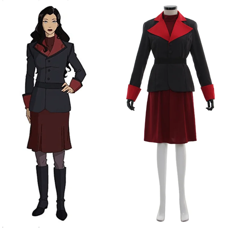 Avatar  The Last Airbender  Korra Asami Sato Cosplay Costume Red Uniform  Adult Halloween Suit Custom Made