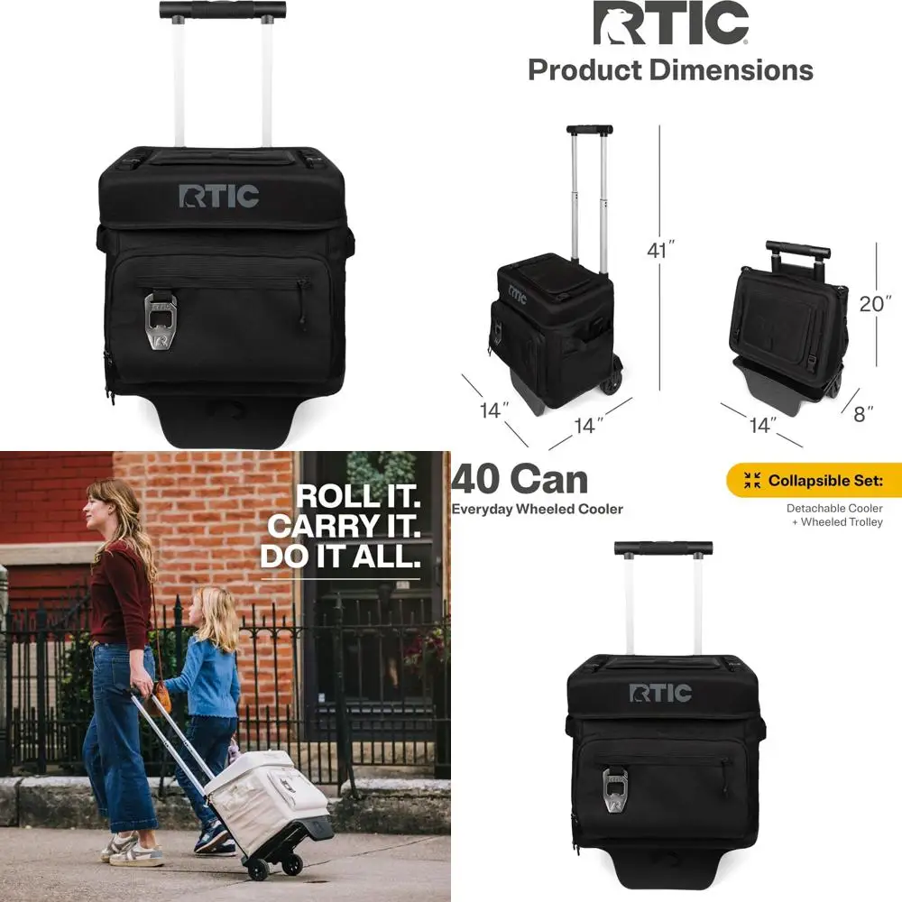 

Портативная изолированная сумка-холодильник на колесиках — мягкая, складная, с колесами и ручкой, идеально подходит для приключений на свежем воздухе