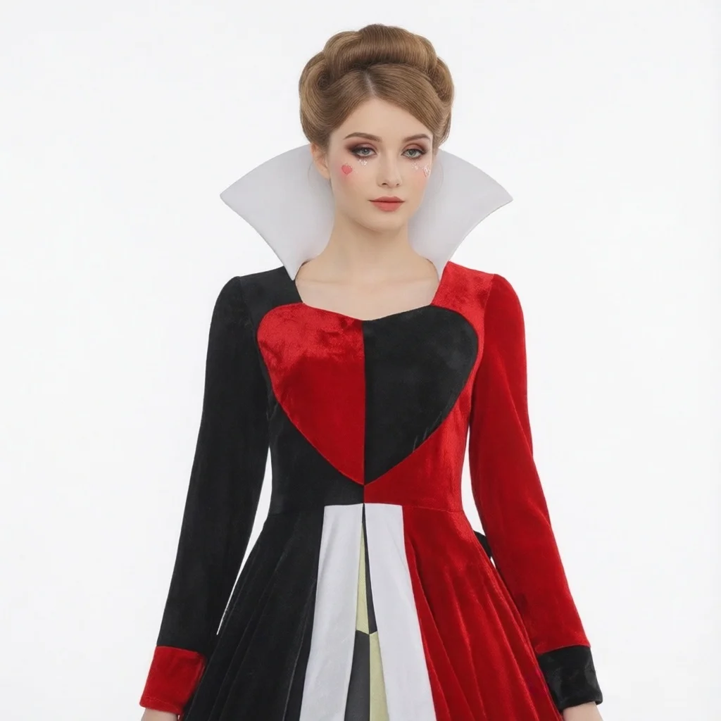 

Alice's Adventures in Wonderland Peach Heart Queen Halloween cosplay costume Dress Women Adult Sexy Poker Queen Cosplay