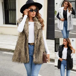 Donne gilet di pelliccia sintetica cappotto giacca velluto autunno inverno cappotti corti caldi tasche spesse 2024 manica lunga mamma Y2k cappotto giacche