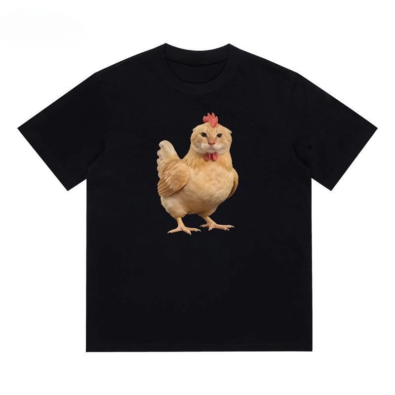 Hajimi Cat And Dog Graphic Printed Top 2026 American Style Couple Casual Short Sleeve Crewneck Outfit T-Shirt