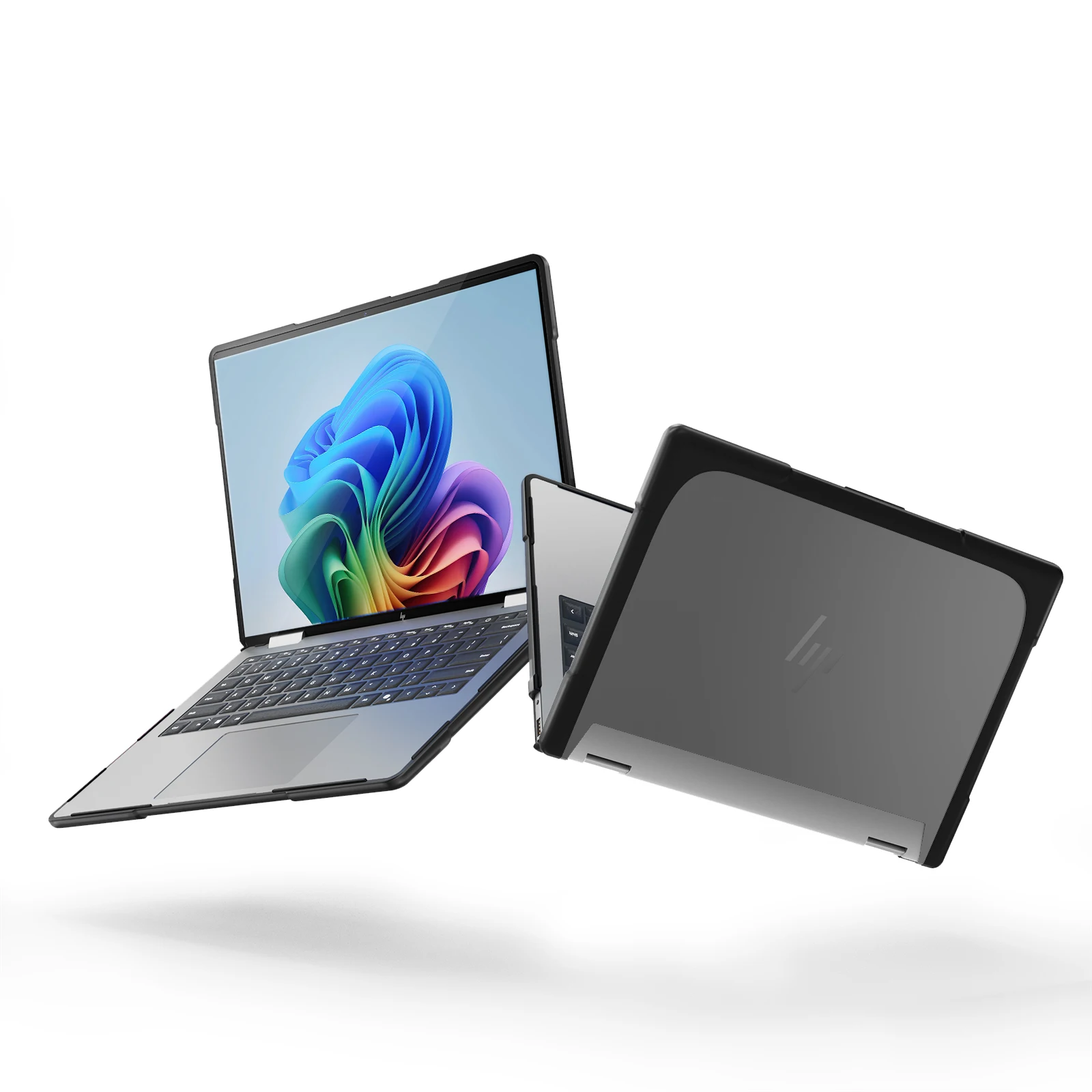 Funda para portátil Hewlett-Packard Envy x360 2024, soporte incorporado de 14 pulgadas, Micro Clip, funda para portátil, PC + TPU, protección de cuerpo completo