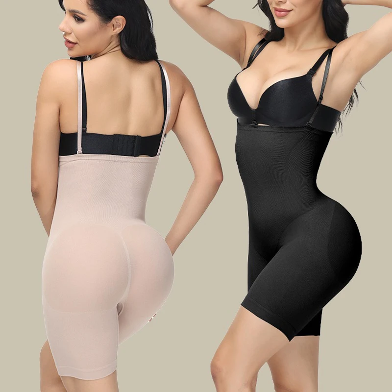 GUUDIA Push Up 3D Butt Lifter Seamless Stretchy Ribbed Adjustable Straps Slim Thigh Tummy Control Fajas Colombianas Bodysuit