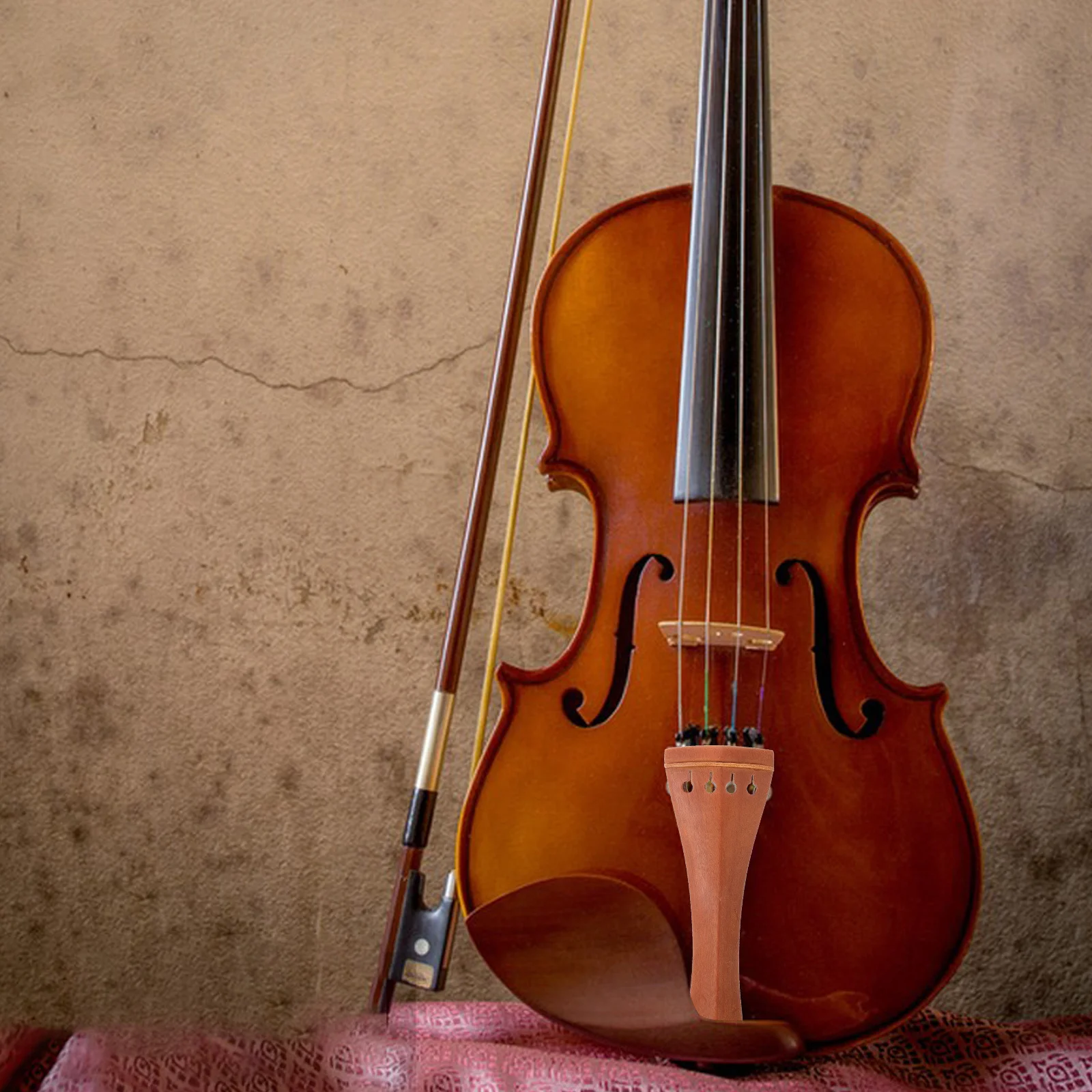 

Replacement Violin Tailpiece Jujube Wood String Plate with Fine Tuners Rosewood Part Accessories
