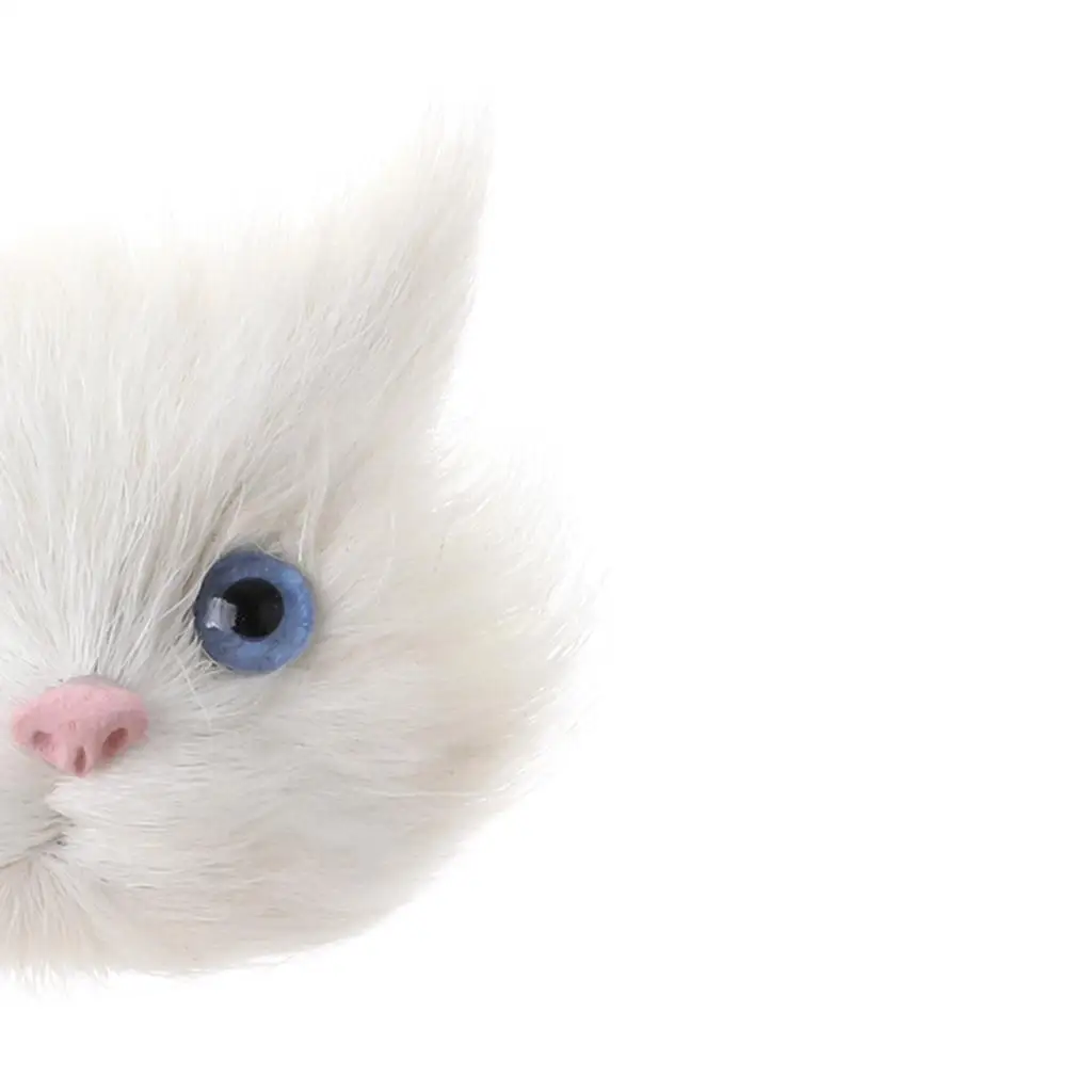 Realistic Simulation Cat Head White Cat Plush Toy Handwork Brooch for Children’s Dress Up Accessories
