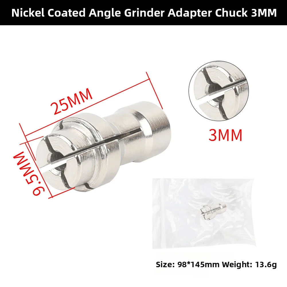 Grinder Adapter Head for Electric Angle Grinders Enables Straight Grinding Function with Triple Chuck Size Support