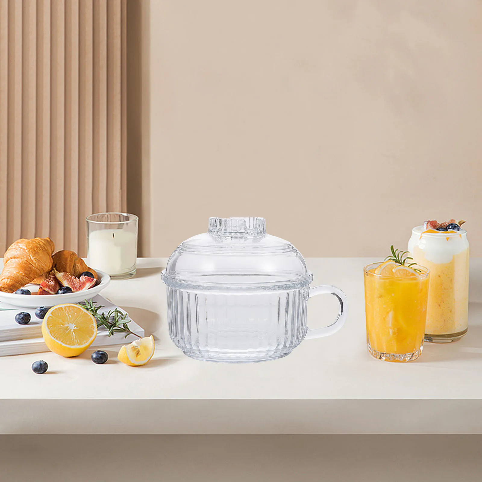 

1Pcs High Quality Glass Bowl Heat Resistant Pot Household Kitchen Storage Lid Glass Bowl Kitchen Supply