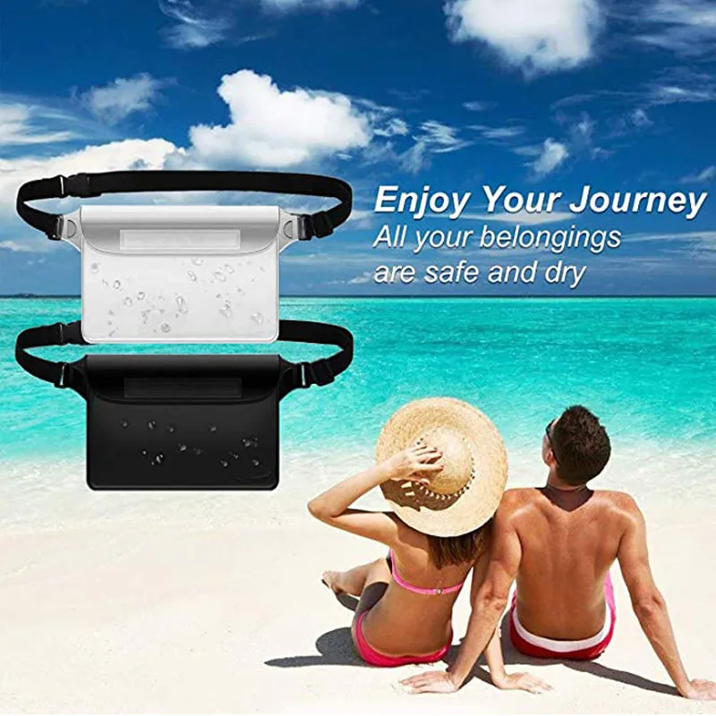 1PC Waterproof Waist Bag For Mobile Phone Belt Bag Fanny Pack Drift Diving Swimming Beach Accessories Waist Strap For Women Men