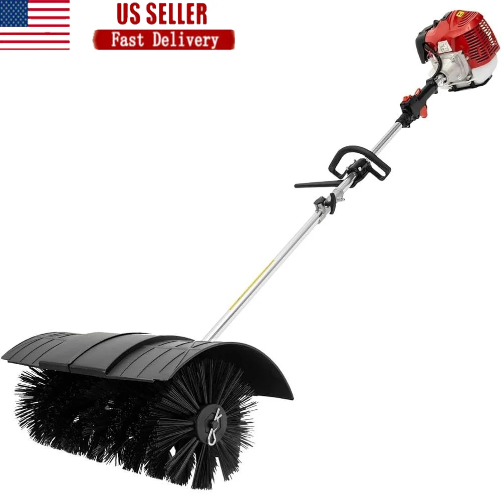 52cc 2.3HP เครื่องกวาดแก๊สเดินด้านหลังไม้กวาดที่มีประสิทธิภาพทนทาน High Power เครื่องยนต์สนามหญ้ากรวดสนามหญ้าทําความสะอาด