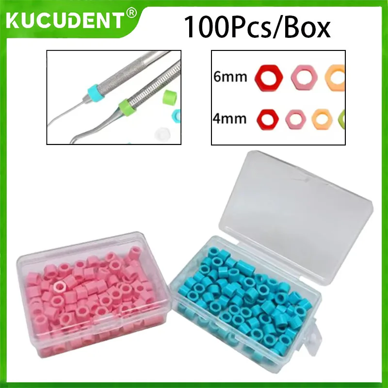 

100Pcs/Box Dental Autoclavable Silicone Color Code Rings Identification Circle for Orthodontic Oral Care Colorful Mark