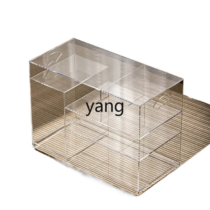 Yjq Transparent Acrylic Desktop Tea Set Storage Rack Display Antique Shelf High-End