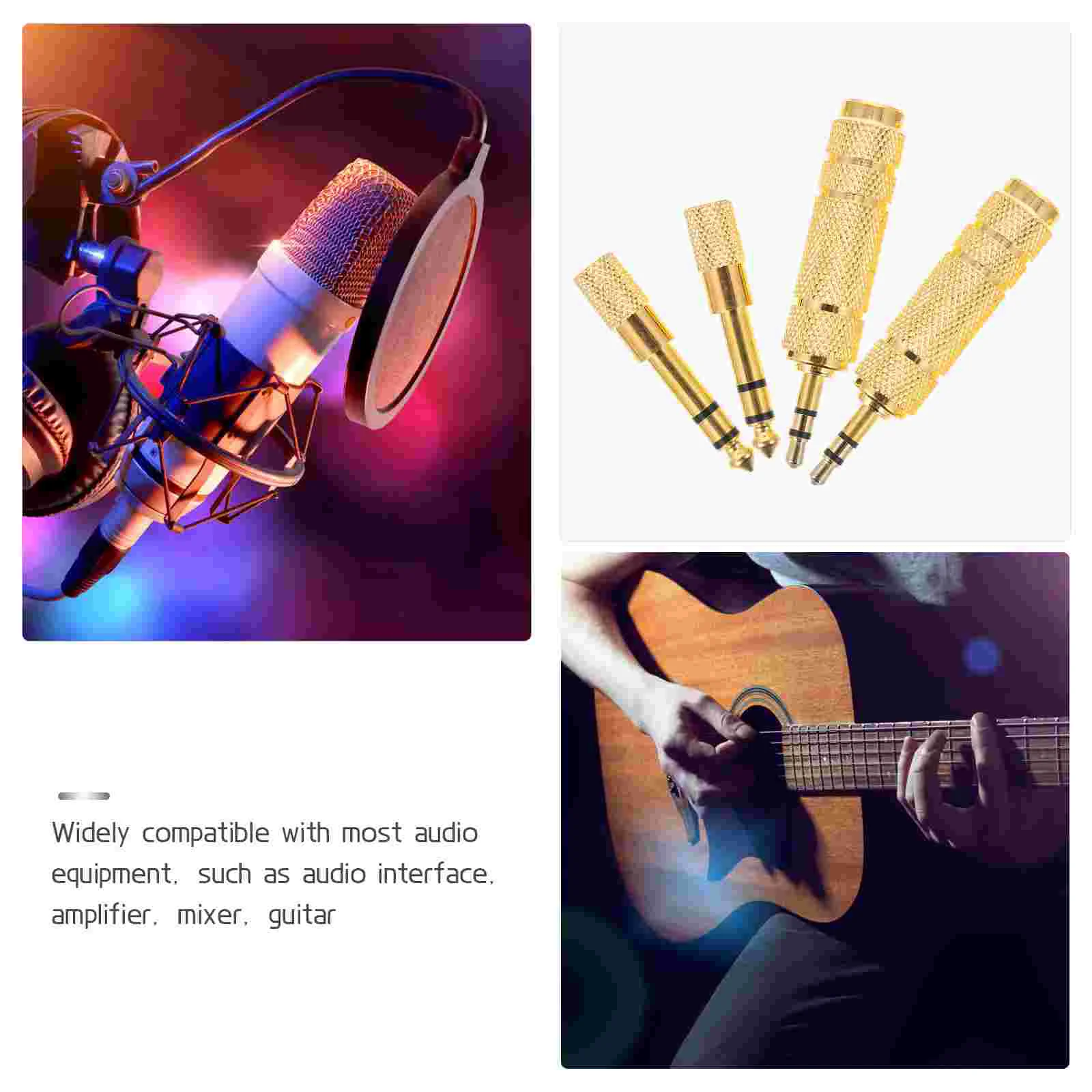 Stereo Adapter Instrument Connector Converter Headphone 35mm Amp Jack