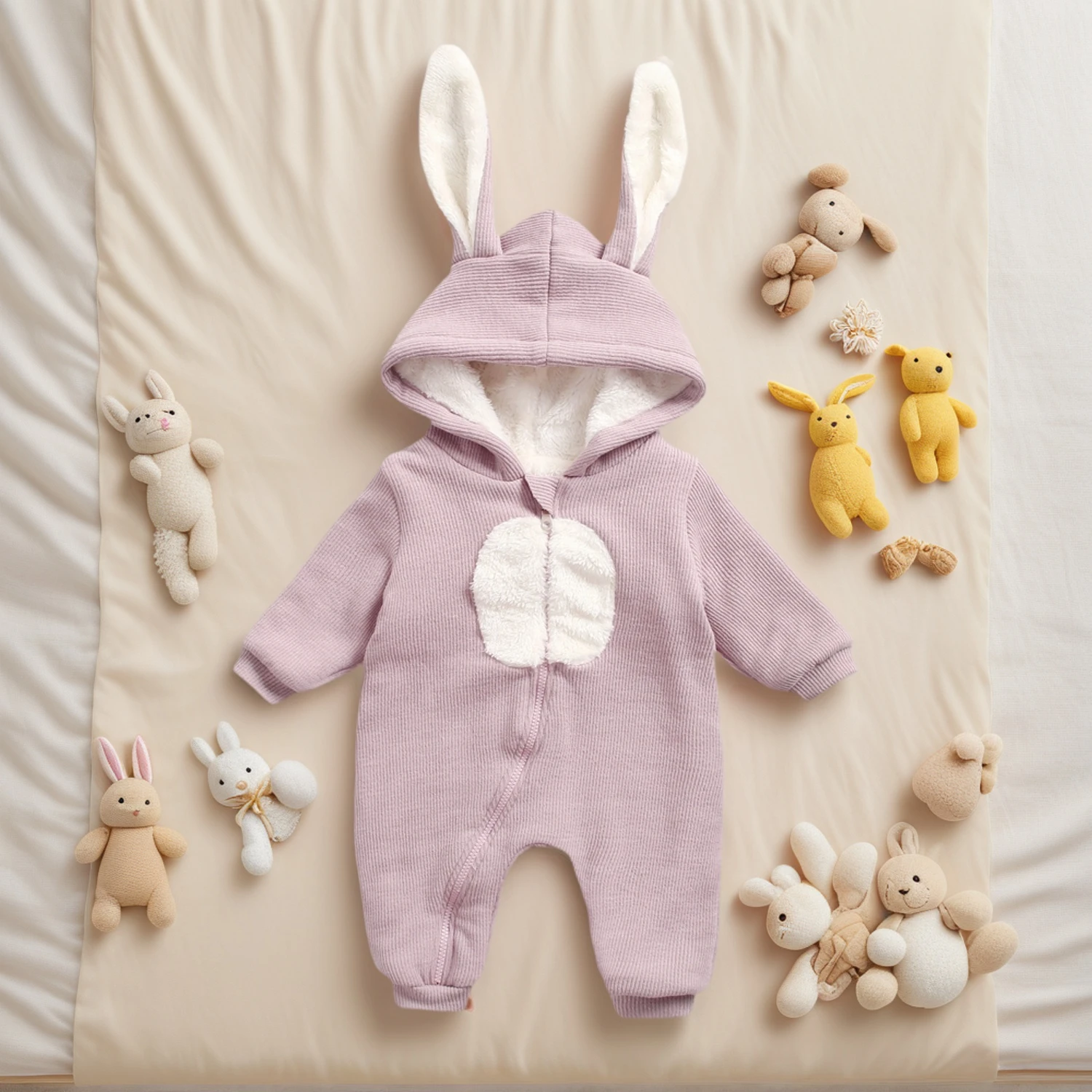 Sanlutoz Purple Warm Winter Baby Thicken Rompers Toddler Kids Jumpsuits Clothing Cute Hooded Plain