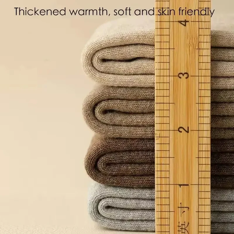 1 par feminino outono inverno cor sólida joelho meias altas moda quente confortável grosso loop ao ar livre casa meias casuais