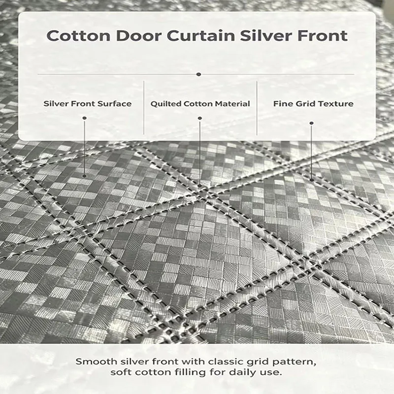Magnetic cotton door curtain, self-adhesive, no punching, easy to install, windproof and warm, indoor privacy partition curtain