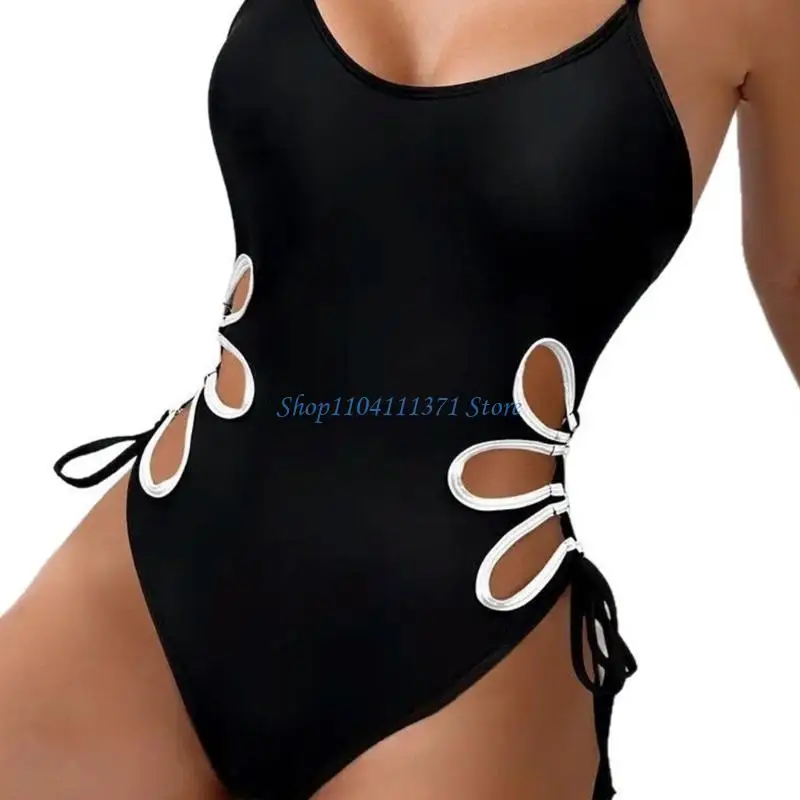 Women Push Up Bathing Suit 1 Pc Swimsuit Ladies Cutout Swimwear Fashion Hollow Out Swimming Suit for Beachwear