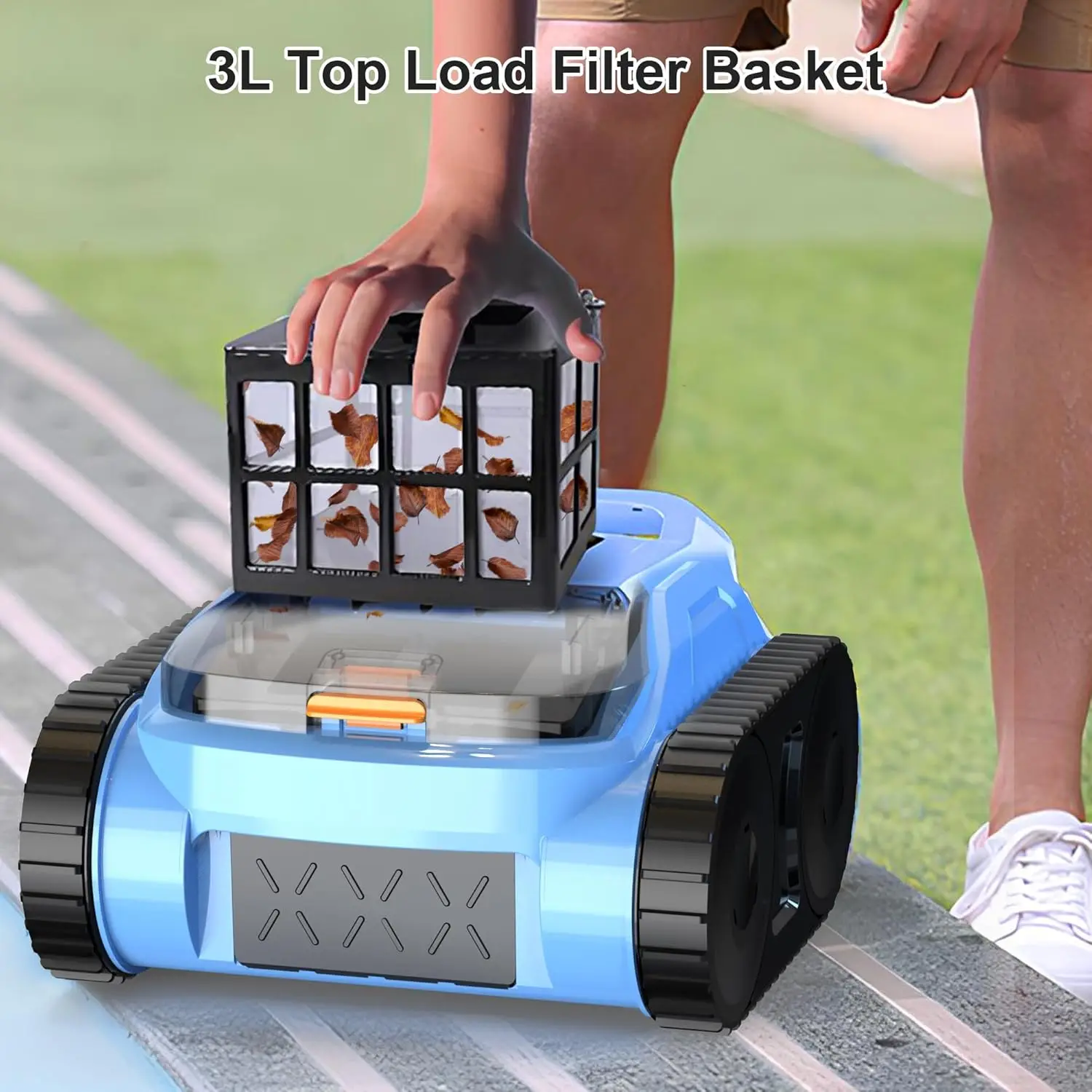 WiFi Cordless Pool Cleaner Robot Wall Climbing Automatic Surface Skimmer Vacuum Scrubber for Inground Above Swimming Pools
