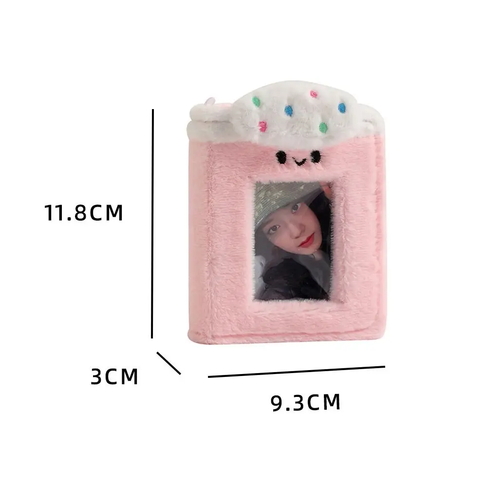 Plush Cartoon Plush Photocard Holder 1 Grids 3 Inch Idol Photo Album PVC Kawaii Photocards Collect Volume Student