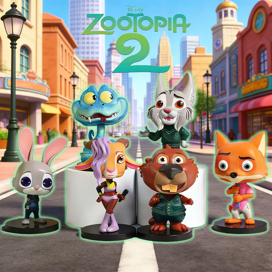 Nowy Oryginalny Zestaw Figur Mini Hot Toys Zootopia 2 Blind Box Nick Judy Figurki Anime Clawhauser Gideon Bogo Mystery Box Prezent Zabawka